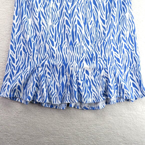 Diane Von Furstenberg Skirt Size XXL Blue White Ruffle Ruched Flowy Design New - Picture 3 of 11